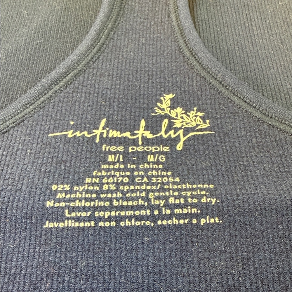 Intimately by Free People Sleeveless Navy Crop Ribbed Tank - Picture 5 of 6